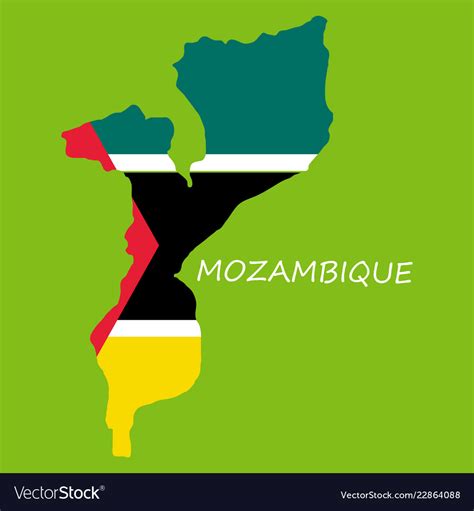 Flag-map of mozambique Royalty Free Vector Image