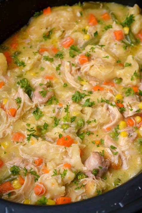 Crock Pot Chicken and Dumplings - Easy Homemade Chicken and Dumplings