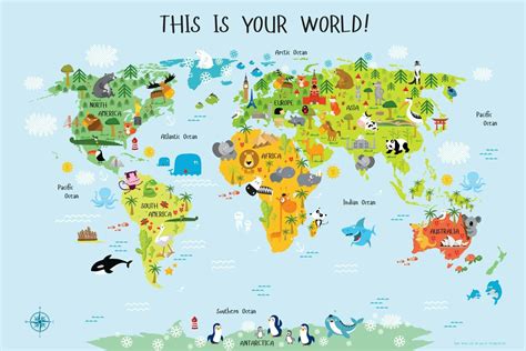 World map | Weltkarte poster, Kinderposter, Weltkarte leinwand