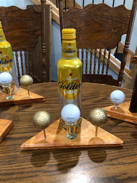 1st place DIY golf trophy | Golf trophies, Homemade trophies, Golden lights