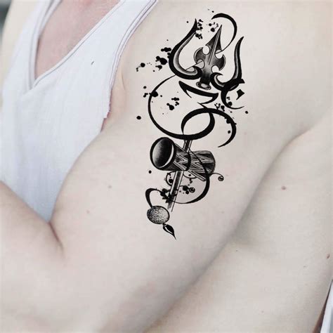 Voorkoms® Flute with Shank Tattoo Waterproof Men and Women Temporary Body Tattoo (Flute with ...