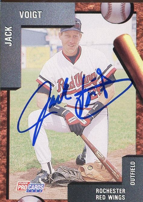 1992 Rochester Red Wings JACK VOIGT Signed Card autograph AUTO ORIOLES ...