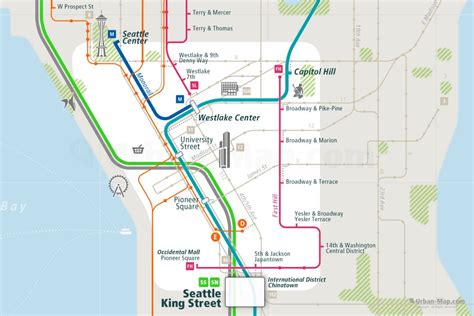 Seattle Rail Map - City train route map, your offline travel guide