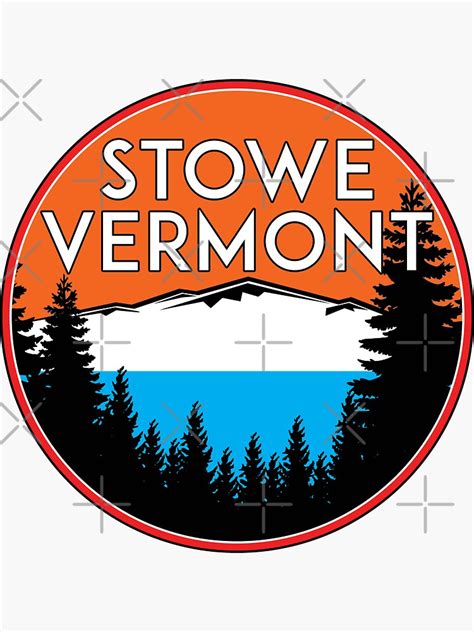 "SKIING STOWE VERMONT SKI MOUNTAINS SNOWBOARD 11" Sticker for Sale by ...