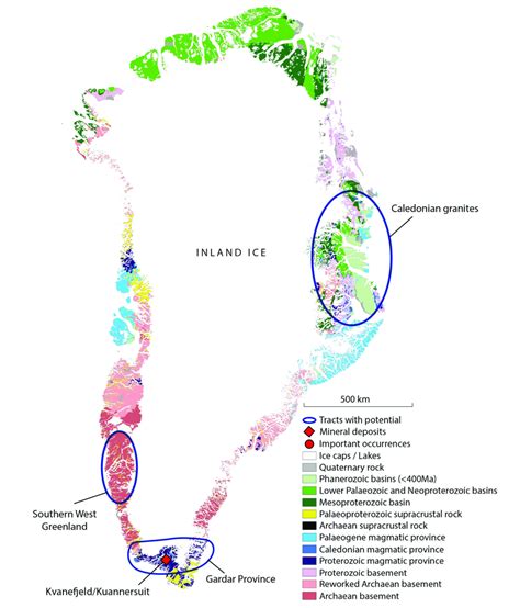 Map of known lithium deposits and favourable tracts. Simplified ...