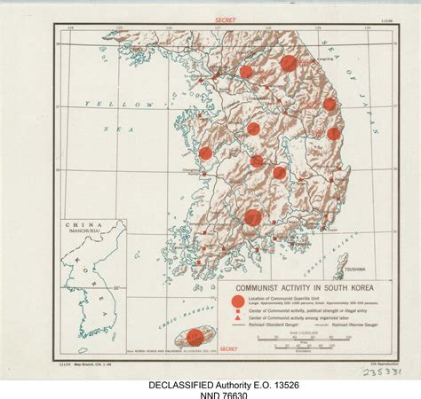 CIA Declassified Map: Communist Activity in South Korea - 1949 : r/MapPorn