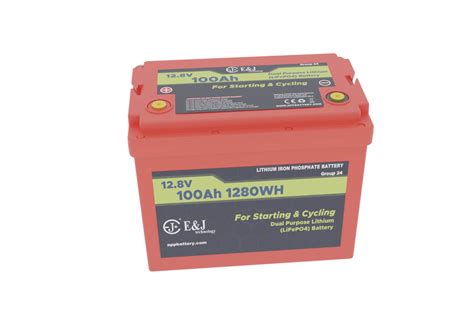 Dual purpose marine lithium battery 12V 100Ah Group 24 for starting and ...