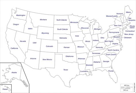 Printable Map Of Usa Without Names Of States - Printable US Maps