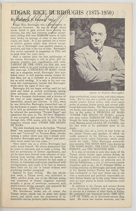 Edgar Rice Burroughs (1875-1950) [in:] Antiquarian Bookman. Vol. 32, no ...