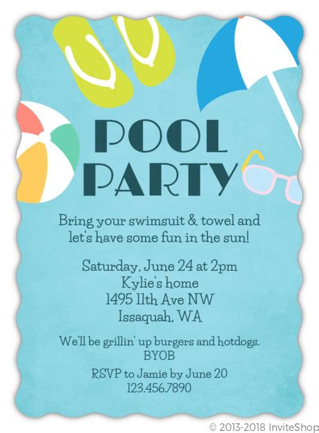 Pool Party Invitation Ideas