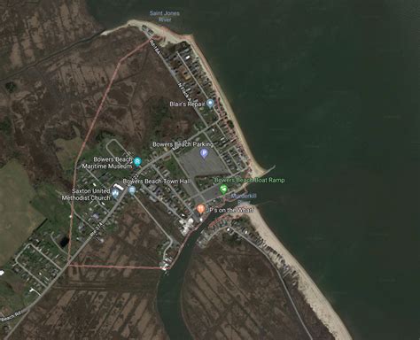 Bowers Beach Delaware Map | Beach Map