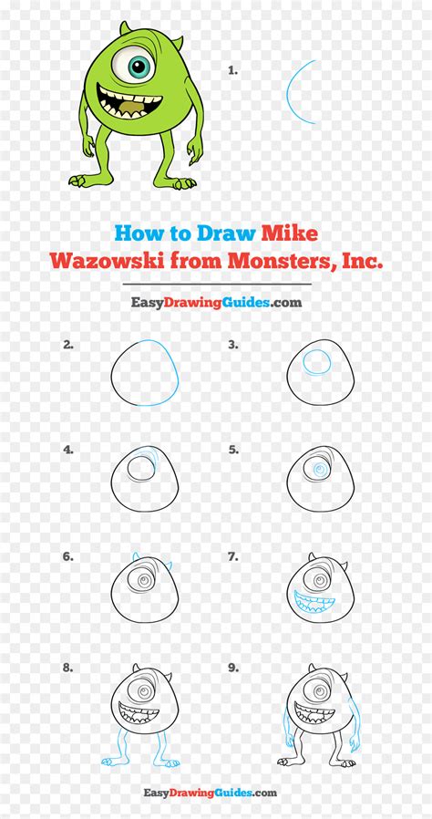 How To Draw Mike Wazowski Step By Step