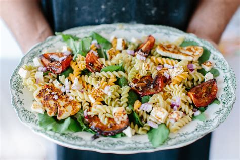 Halloumi & Roasted Tomato Tricolore Pasta Salad | AΦRODITE's KITCHEN ...