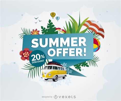 Summer Offer Promo Poster Vector Download