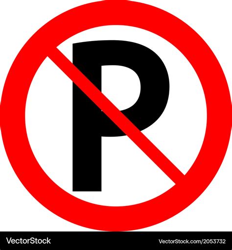 No parking sign Royalty Free Vector Image - VectorStock