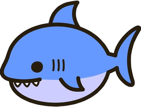 Download Shark Cute Kawaii Sea Animal Nature Water Gills Fish - Cute Shark Clip Art - Full Size ...