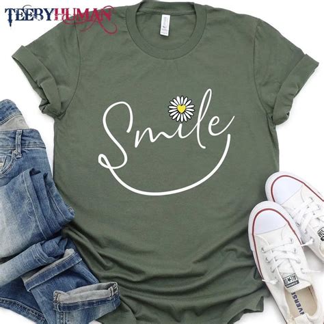 Make A Smile, Flower, Smiley Face Classic T-Shirt, Unisex Tee - TeeByHuman