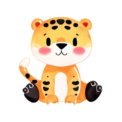 Premium PSD | Cute jaguar illustration clipart sticker