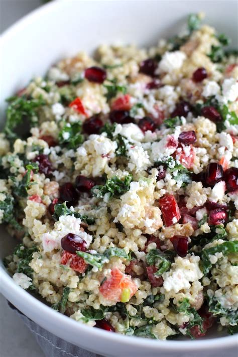 Quinoa and Kale Salad with Roasted Chickpeas and Creamy Lemon Dressing ~ Talking Meals