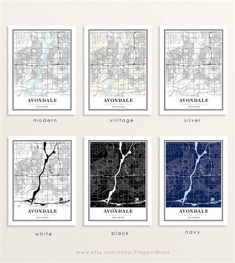 Avondale Arizona map Avondale AZ map Avondale city map | Etsy