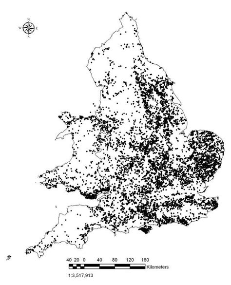 Map of locations where Roman coins were found in Britain. Uk History ...