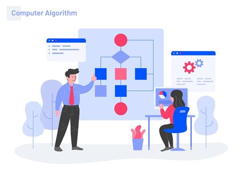 Concept d'illustration d'algorithme informatique. Concept de design plat moderne de conception ...