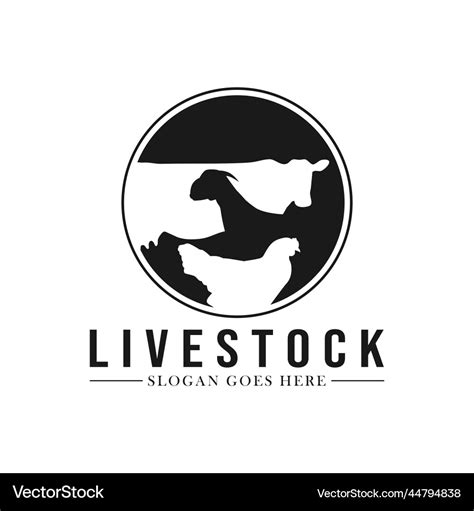 Livestock logo design farm animal logo template Vector Image