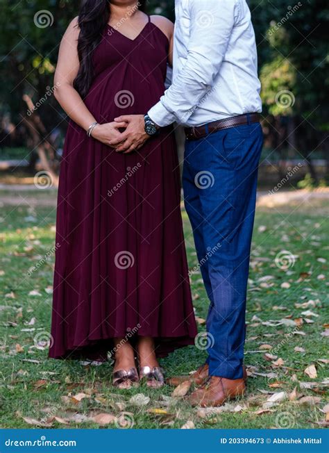 Indian Pregnant Lady with Husband Stock Image - Image of female, belly ...