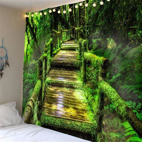 [29% OFF] Forest Mosses Wood Pathway Hanging Wall Tapestry | Rosegal