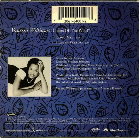 Promo, Import, Retail CD Singles & Albums: Vanessa Williams - Colors Of The Wind - (CD Single ...