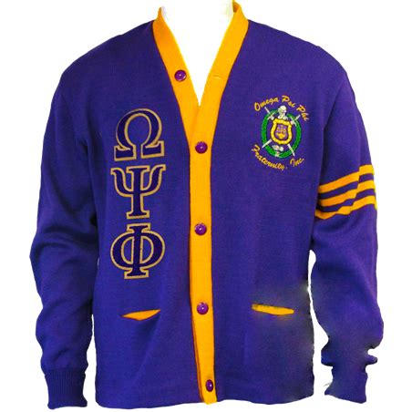 Omega Psi Phi Cardigan Letter Sweater