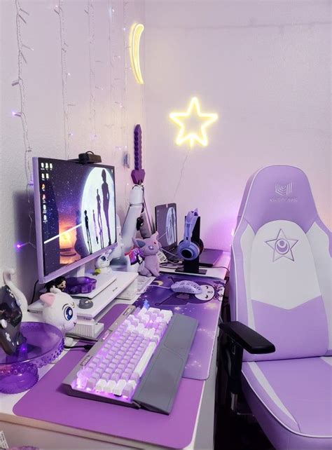 Purple gaming accessories Gamer Setup, Gaming Room Setup, Computer ...