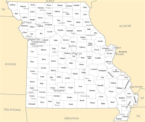 Missouri Cities And Towns - Mapsof.Net