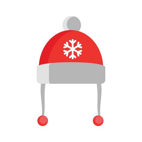 Red winter hat icon, flat style 14524688 Vector Art at Vecteezy