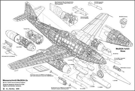 Messerschmitt Me262A-2a Cutaway | Messerschmitt me 262, Messerschmitt, Wwii fighter planes