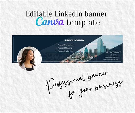 LinkedIn banner professional Canva template, Dark blue Dallas town ...