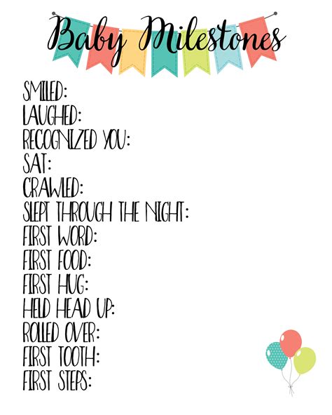 Free Baby Printables: Track Milestones