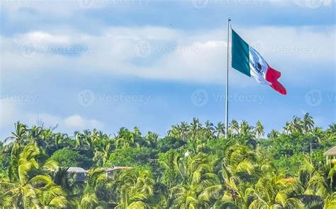 Mexican green white red flag in Zicatela Puerto Escondido Mexico ...