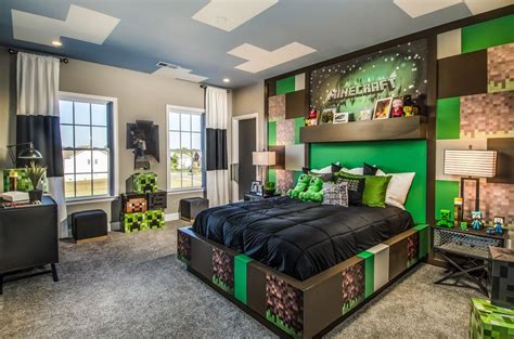 Great Contemporary Kids Bedroom with Carpet in Haymarket, VA | Minecraft bedroom decor ...