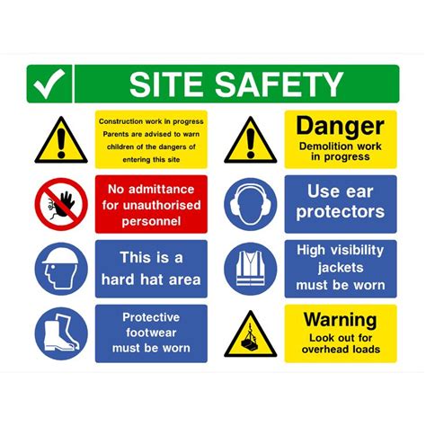 Site Safety Sign Construction Work In Progress-Safety & Warning Signs ...