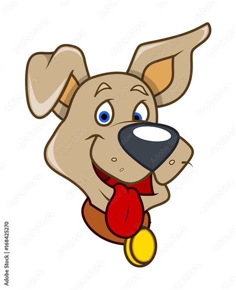 Happy Cartoon Dog Face Expression Stock Vector | Adobe Stock