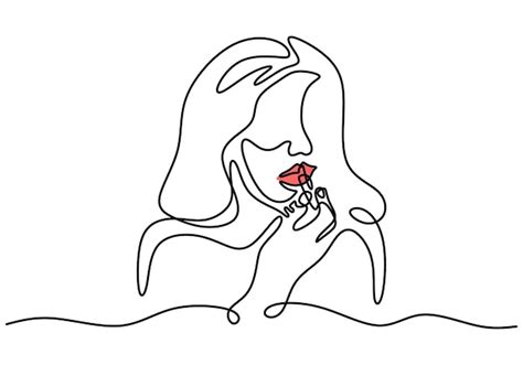 Premium Vector | Continuous single line drawing of long haired woman ...