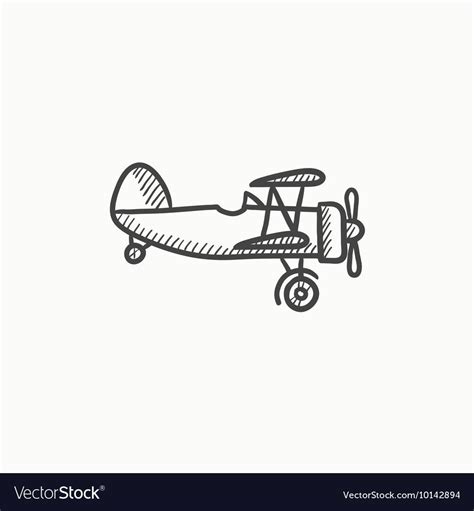 Propeller plane sketch icon Royalty Free Vector Image | Plane drawing ...