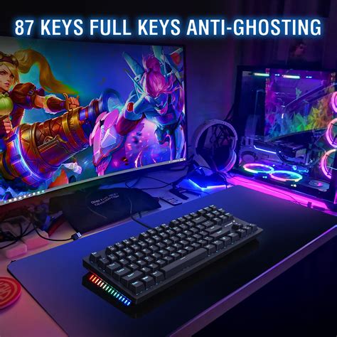 TKL Mechanical Gaming Keyboard, E-YOOSO Wired Mechanical Keyboard, 87 Keys Blue Switches ...