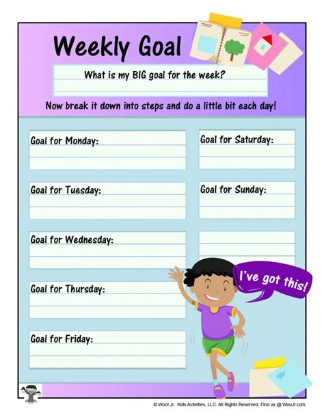 Goal Setting Worksheets for Kids | Woo! Jr. Kids Activities : Children ...