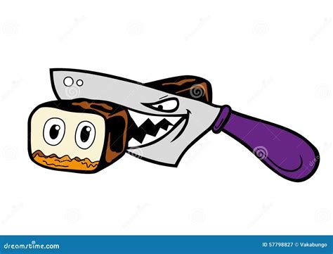 Cartoon Japanese Wicked Sharp Knife Cut Sushi Into Stock Vector - Image: 57798827