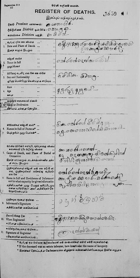 File:Sri Lanka, Civil Registration (13-0426) Death Record DGS 007755848 05.jpg Genealogy ...