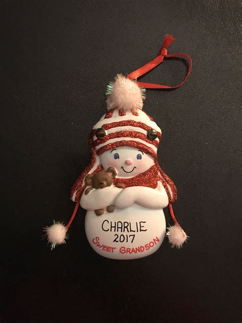 Snowman Grandson Personalized Christmas Ornaments Sweet | Etsy | Personalized christmas ...