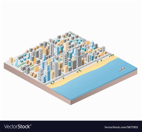 City beach Royalty Free Vector Image - VectorStock