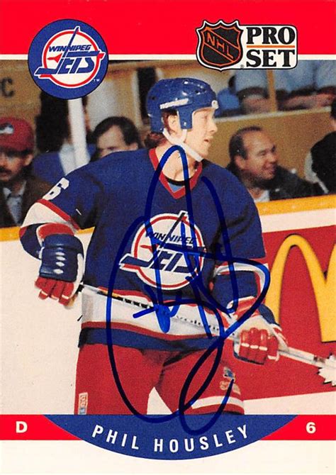 Phil Housley autographed Hockey Card (Winnipeg Jets) 1990 Pro Set #562